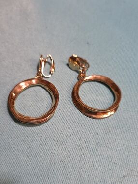 Gold Tone Open Circle Clip-On Earrings - Women's Jewelry